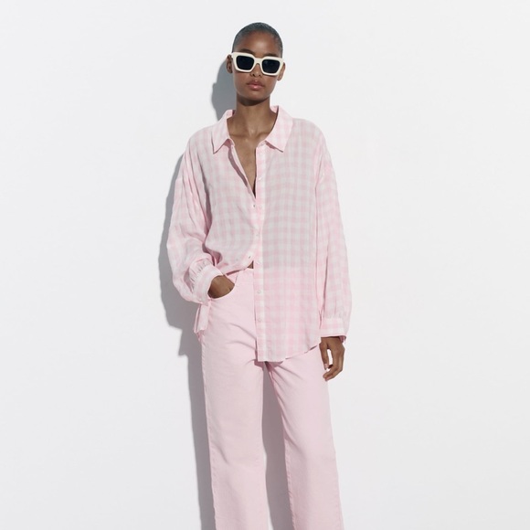 Pink gingham blouse - Picture 1 of 1